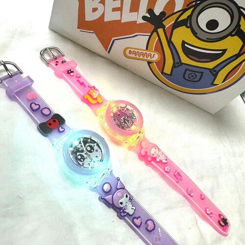 Silicone Cartoon Watch for Girls Students and Children, Quartz, Night Light Glowing Decor