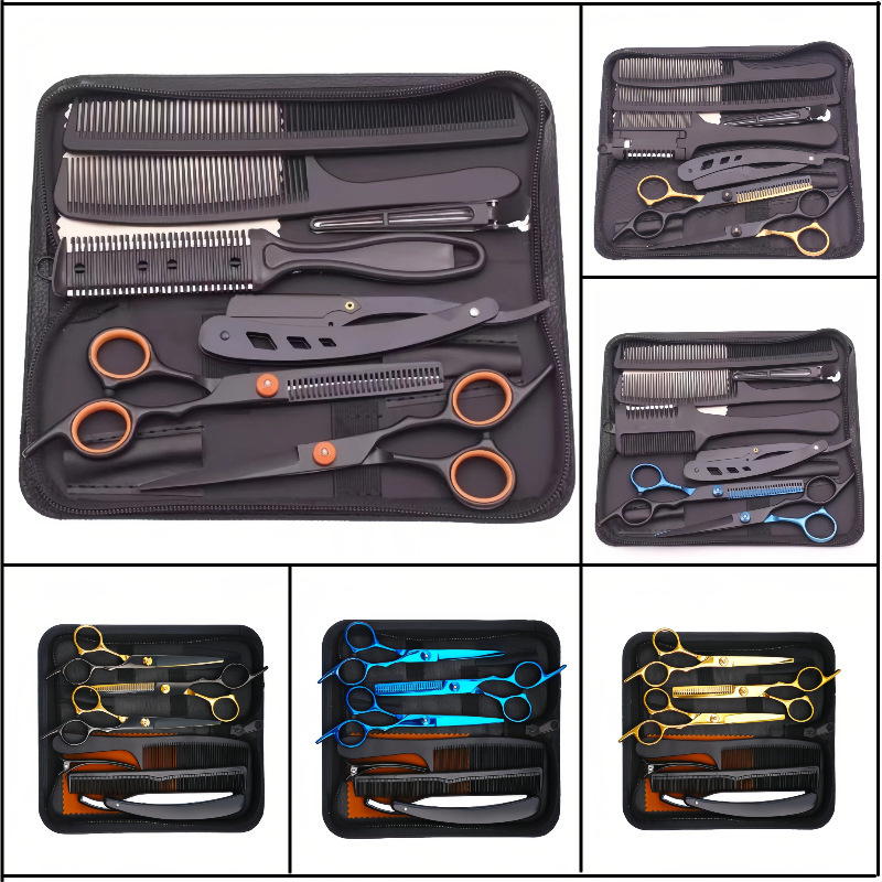 Amazon AliExpress Cross-border Professional Barber Scissors Set Flat Tooth Scissors Home Hairdressing Scissors Hair Cutting Tools