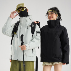 两件套户外防风防水三合一羽绒可拆卸冲锋衣90绒登山服新国标夹克