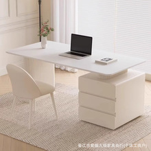 现代简约岩板书桌轻奢现代办公桌奶油风医美咨询桌美容面诊桌