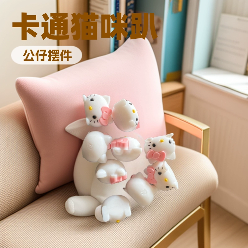 Мягкая игрушка-кошка КТ в виде мультяшного кота, украшение для автомобиля, движущаяся, с номером телефона, мультяшная плюшевая игрушка