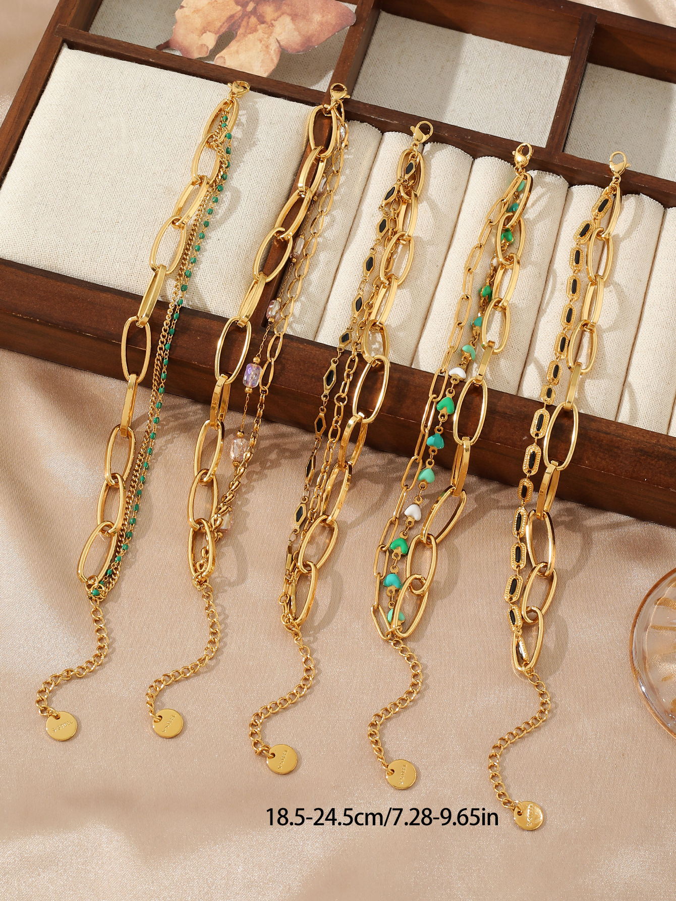 1 Piece Quantity Daily, Street Occasion Wholesale Jewelry Simple Style Classic Style Geometric Titanium Steel Paperclip Chain Ball Chain Cable Chain Jewelry Set
