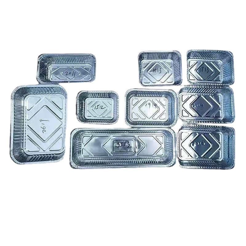 Caja de papel de estaño para barbacoa desechable bandeja de papel de estaño rectangular con tapa caja de embalaje de pescado a la parrilla comercial caja de papel de aluminio grueso al por mayor