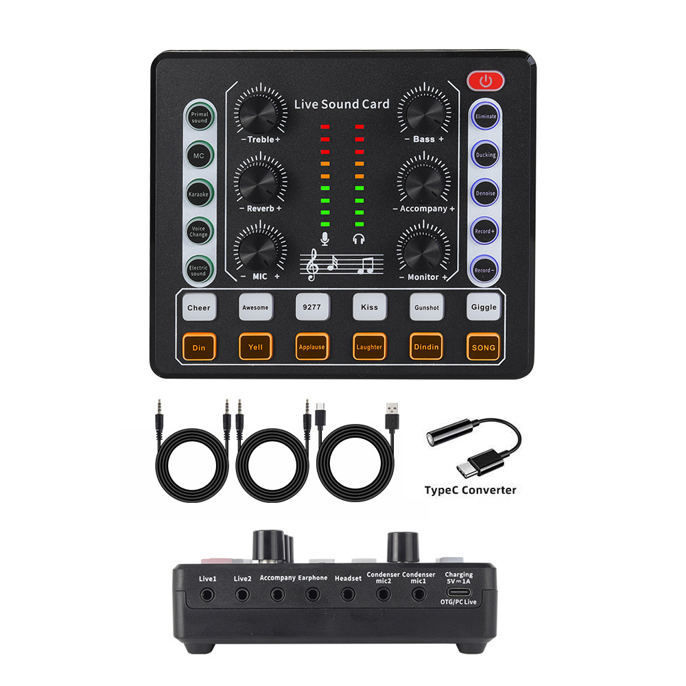 BM800 micrófono de condensador micrófono V8S teléfono celular tarjeta de sonido inglés computadora podcast typec conjunto completo de transmisión en vivo