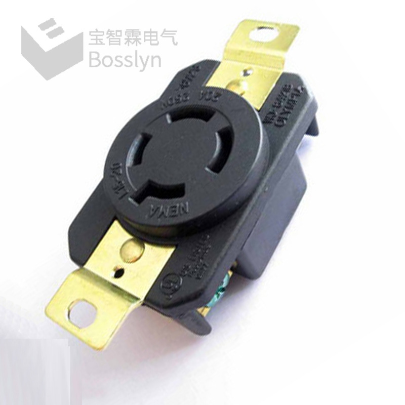 高品质耐高温20A大功率插座/日本引挂式自锁插座美规工业插座