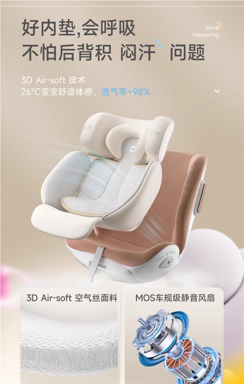 Miber Smart Car Child Safety Seat for Infants and Toddlers, Suitable for Ages 0 to 2-12, Can Be Used for Sitting and Reclining