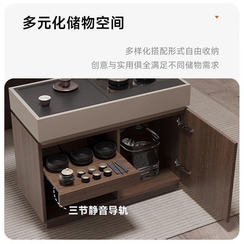 意式极简移动茶水柜烧水壶一体边几现代家用客厅沙发侧边柜储物柜|undefined