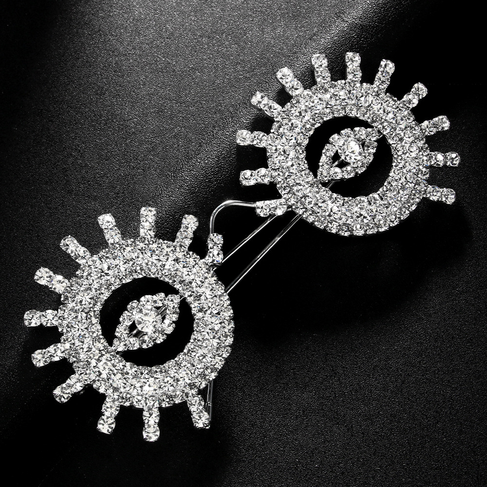 Nuevo marco de gafas redondas transfronterizas hip hop tendencia diamond joyas faciales accesorios de desfile marco de gafas