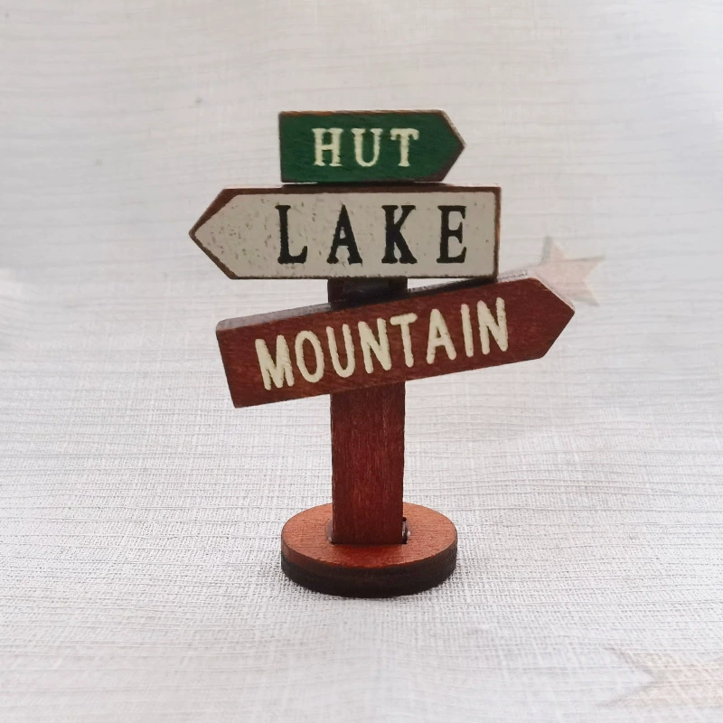 Деревянные садовые украшения, декоративные элементы для сада, микроландшафт, миниатюрные сцены, дорожные знаки, уличные знаки, украшения