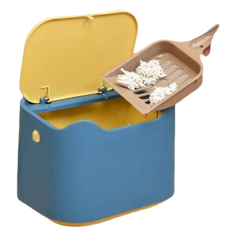 Cat Shit pequeño bote de basura Mini con tapa anti-Flip desodorante pala mierda artefacto gato arena pala bolsa de inodoro mascota gato inodoro