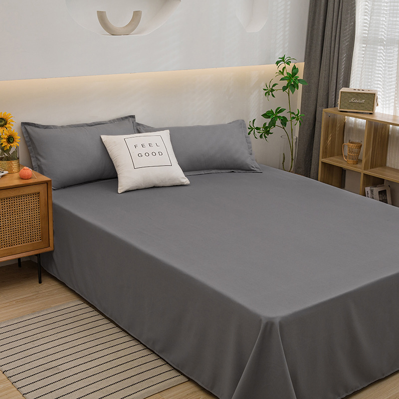 Simple Solid Color Washed Cotton Bed Sheet, Fitted Sheet, Quilt Cover for Student Dormitory, Export, Supermarket, Convenience Store, Meituan Delivery, Certificate of Conformity