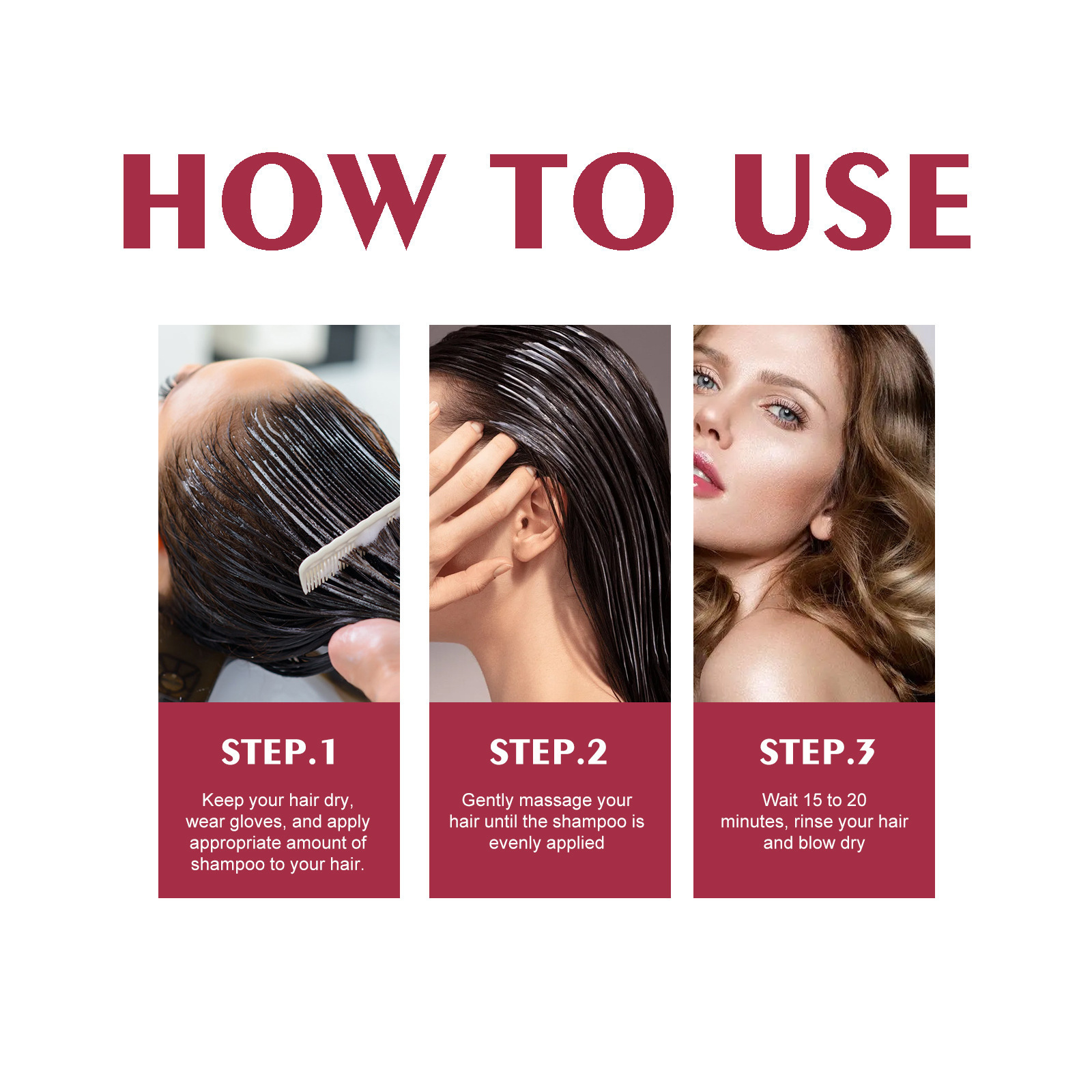Cross-border EELHOE Hair Shampoo Series suave humedece el cuero cabelludo con fácil cambio de color para el cabello Shampoo