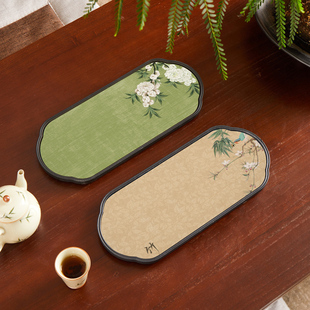 New Chinese Style Absorbent Tea Tray Office Tea Tray Tea Set One Person Small Tea Table Dry Bubble Tea Sea Plate Tea Mat