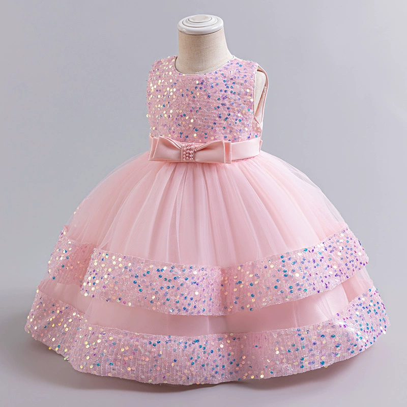 Платье принцессы для детей, ногтевые sequins, юбка, свадебное платье из жемчуга, одежда для особых случаев, подарок на день рождения