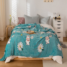 法兰绒毛毯床单小清新ins风薄款法莱绒珊瑚绒铺床毯子空调毯特价