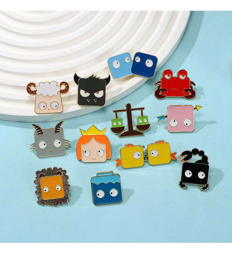 Cute Pin Animal Constellation Alloy Enamel Unisex Brooches display picture 2