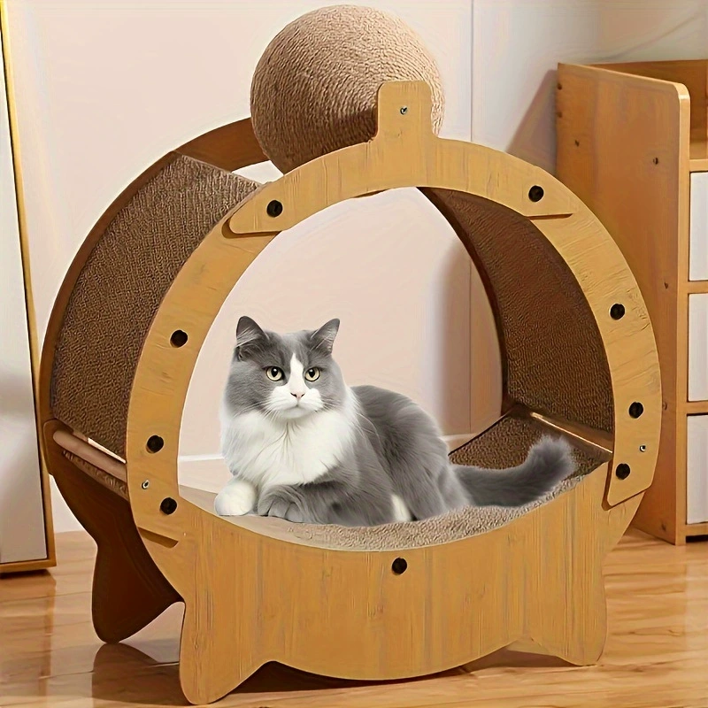 Многофункциональный кошачий сцепление двухслойный кошачий домик кошачий помет кошачий шарик Съемная замена внутреннего ядра гофрированная бумага для домашних животных