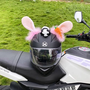 Light Pink Carrot Rabbit Helmet Decoration Motorcycle Helmet Accessories
