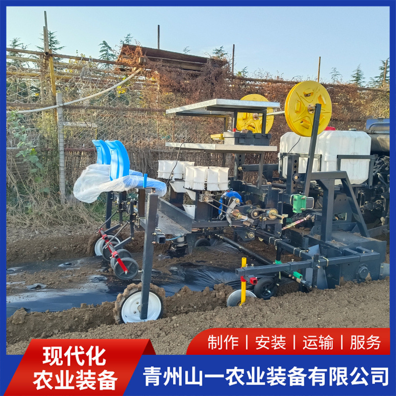 旋耕起垄覆膜滴灌移栽一体机针对农作物辣椒番茄西兰花等蔬菜