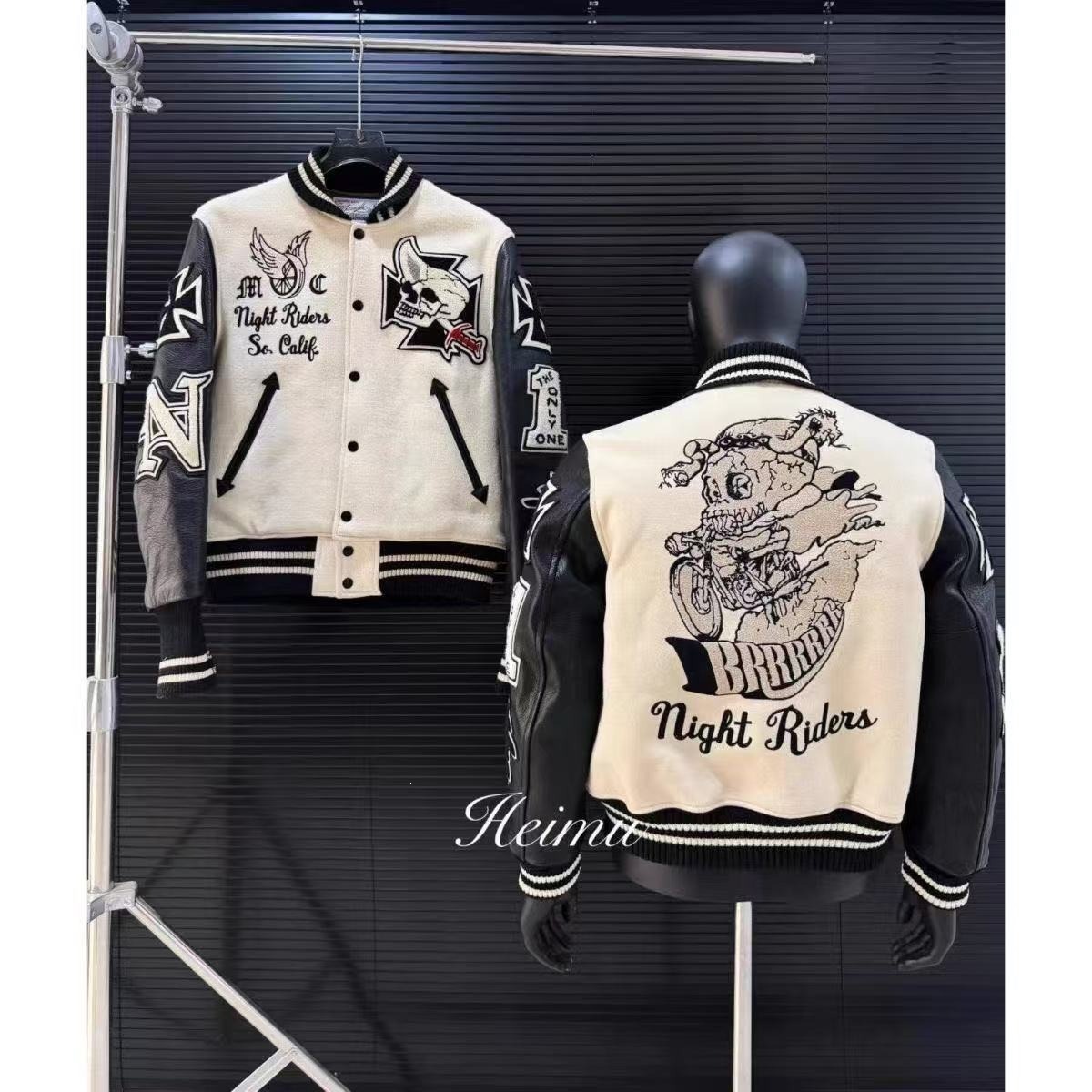 旧子出品东洋骷髅骑士棒球服Cleanfit风格修身立领vibe短宽外套男