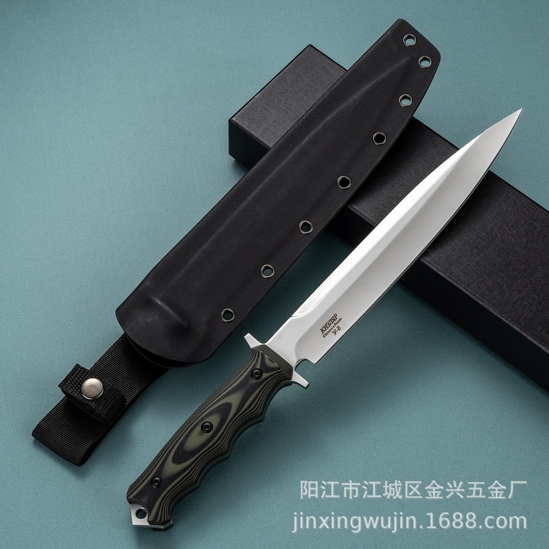 跨境电商热卖凤凰y8龙骨一体户外多功能直刀野营求生随身求生刀|undefined