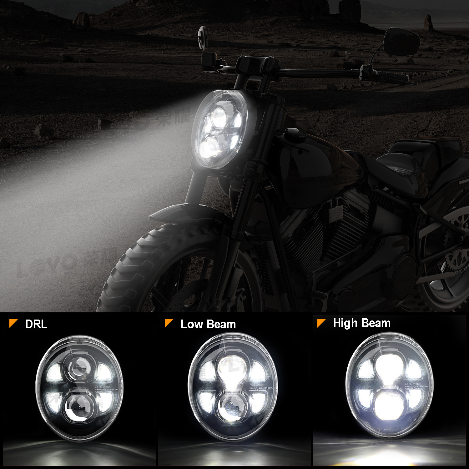 Suitable for Harley Breakout Breaker Front Headlight Retro Motorcycle Modified Led Headlight 2018-2022 Models