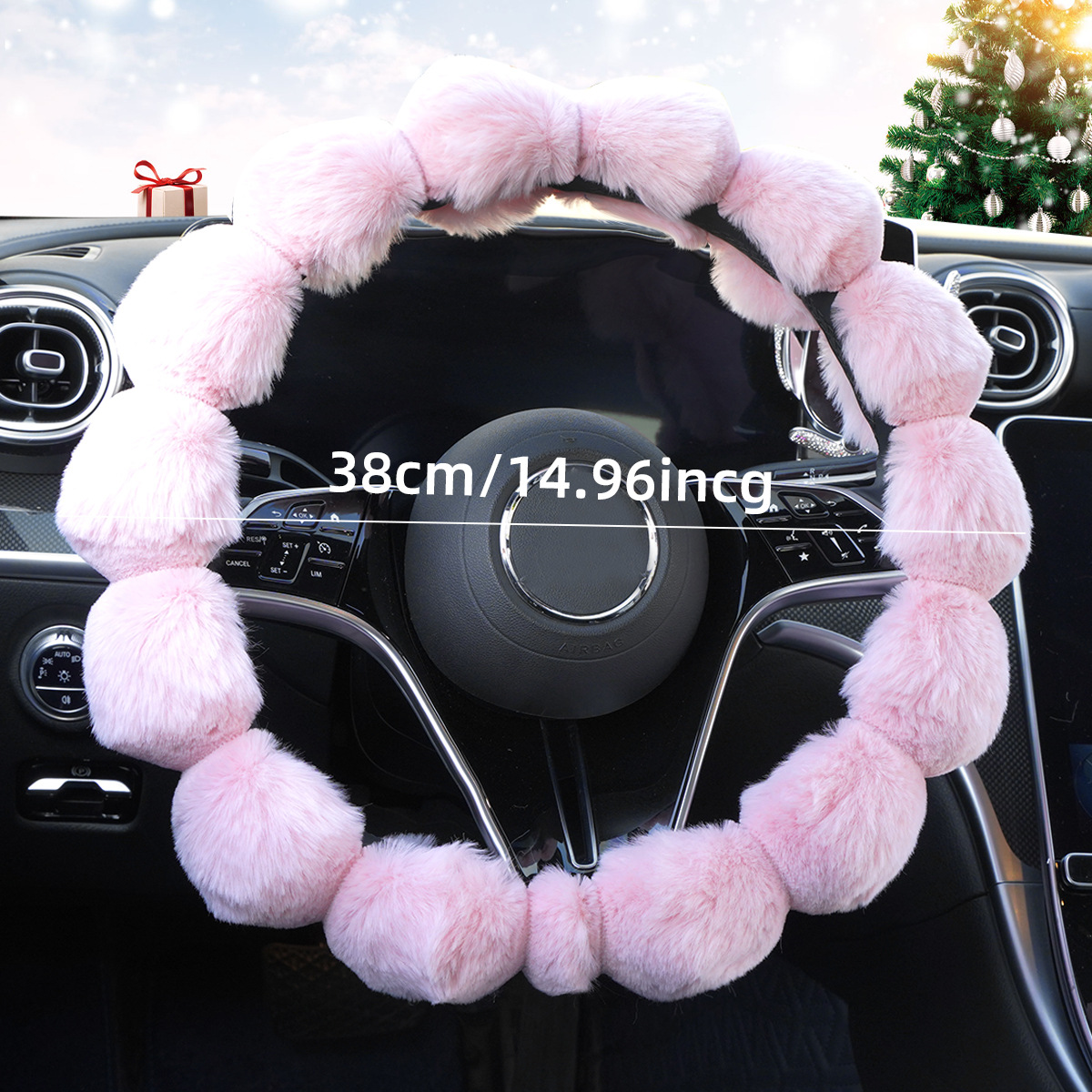 Car Steering Wheel Cover Winter Plush Cross-Border Foreign Trade Hot-Selling Decorative Non-Slip Warm Cute All-Season Universal Handle Cover