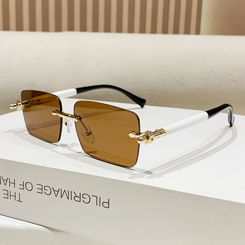 新品时尚方形无框男女复古防晒太阳镜ins高级感墨镜跨境欧美潮