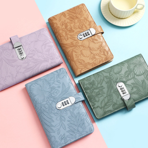 Carving Certificate Storage Notebook 2025 Password Lock Large Capacity Multifunctional Receipt Storage Certificate Holder