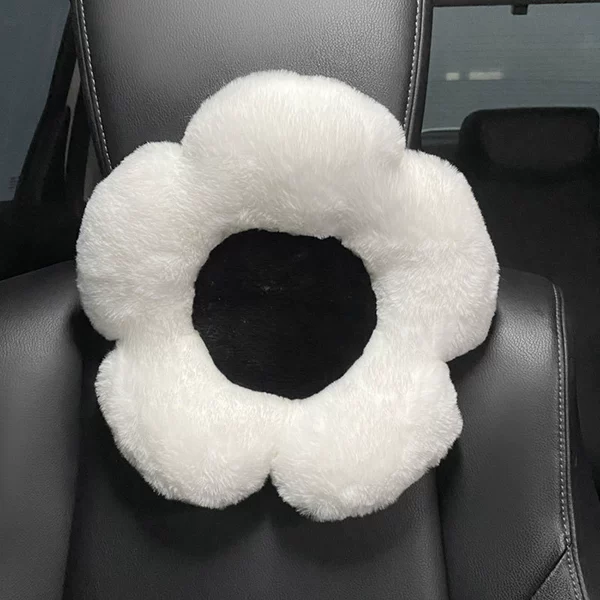 Plush contrast white edge black-headrest