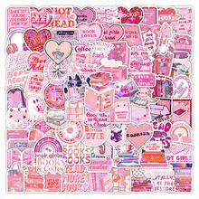 60-120张Pink Bookish涂鸦贴纸粉色阅读装饰笔记本行李箱跨境贴画