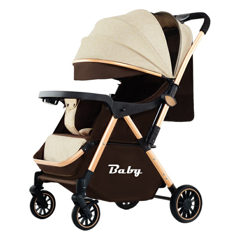 Cochecito de bebé que se puede usar para caminar, con capacidad para una persona, se puede reclinar, tiene un diseño de vista alta, es ligero, plegable, adecuado para recién nacidos y es un cochecito de bebé.