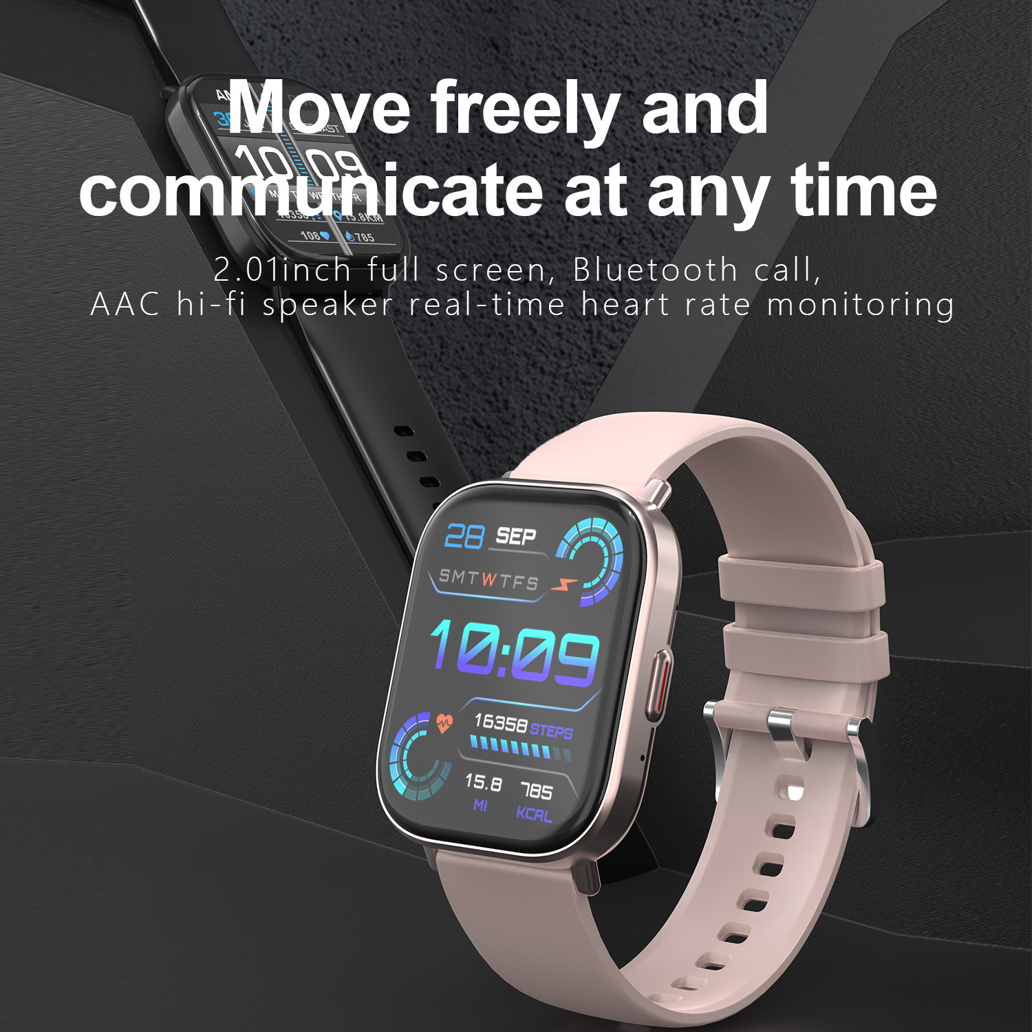G127 smartwatch 2.01 inch Bluetooth talk heart rate blood_voghion.com