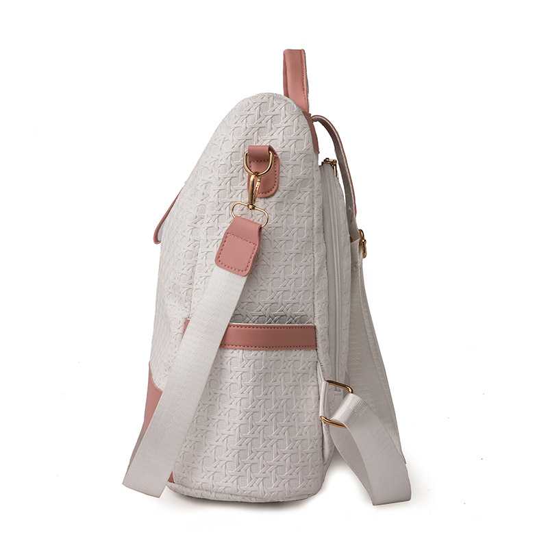 2023 verano nuevo estilo versión coreana de la mochila antirrobo de nailon para mujer moda contraste color multifuncional mochila de viaje al aire libre