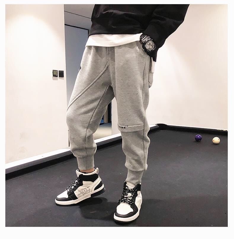260g Weight Simple Style Letter Polyester Boys Pants