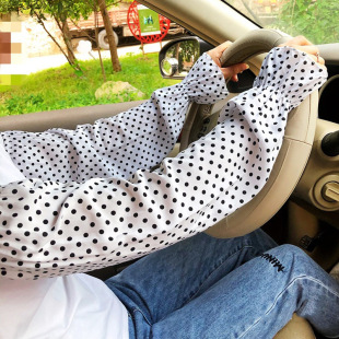 Summer Women's Cotton Silk Sunscreen Sleeves Artificial Cotton Cool Loose Sunshade Arm Sleeves for Driving and Riding Breathable Sleeves