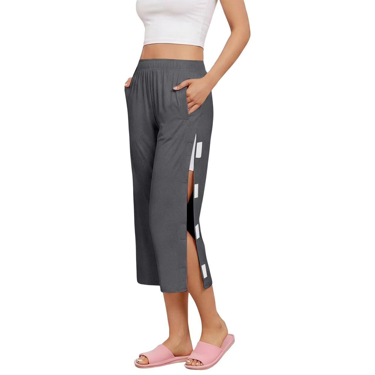 2026 European and American Cross-Border Women's Post-Fracture Recovery Care Pants, Easy to Put on and Take Off, Fully Open on Both Sides, Protective Capri Pants