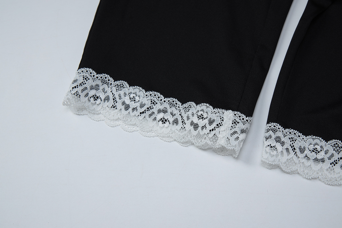 Women's Clothing Fashionable Sexy Lace Trim Slim Fit Back Hollow Out Tie Jumpsuit Summer New Arrival_ecoleips.com