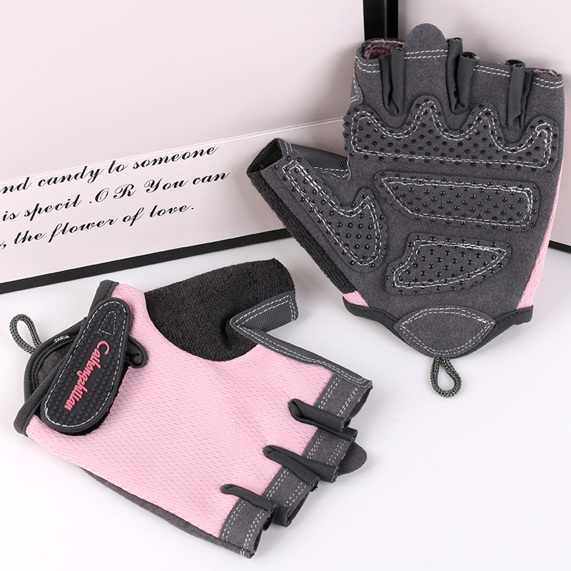 Niños y niñas guantes deportivos primavera y verano entrenamiento de Montañismo al aire libre Delgado transpirable fitness patinaje sobre ruedas montar medio dedo guantes