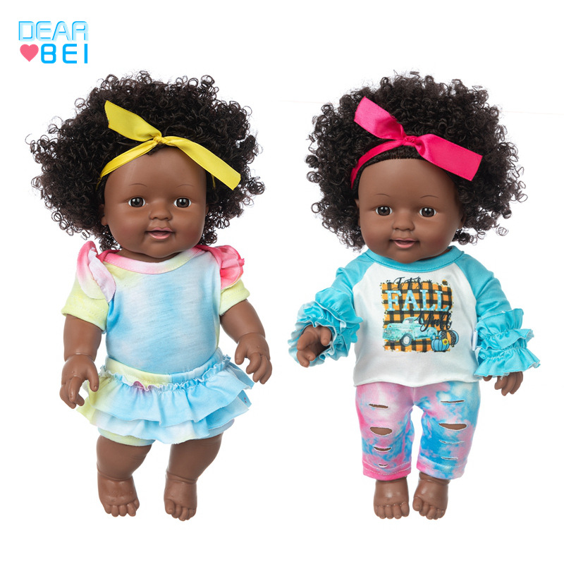 Aliexpress venta caliente muñeca africana juguetes para niños enmascarado reborn muñeca de 12 pulgadas muñeca de piel negra muñeca pic 9