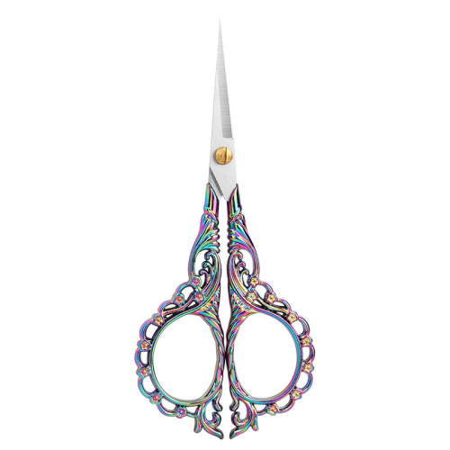 Peach Blossom Retro Pointed Small Scissors Stainless Steel Household Scissors Window Decor Wool Embroidery Scissors Handmade Student Office Scissors