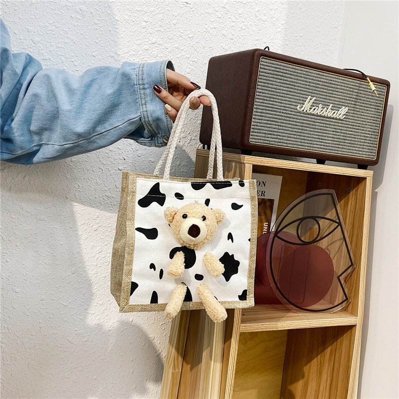2020 ins invierno lindo oso japonés bolso de mujer estudiante de dibujos animados todo partido modelo de leche portátil estilo de moda