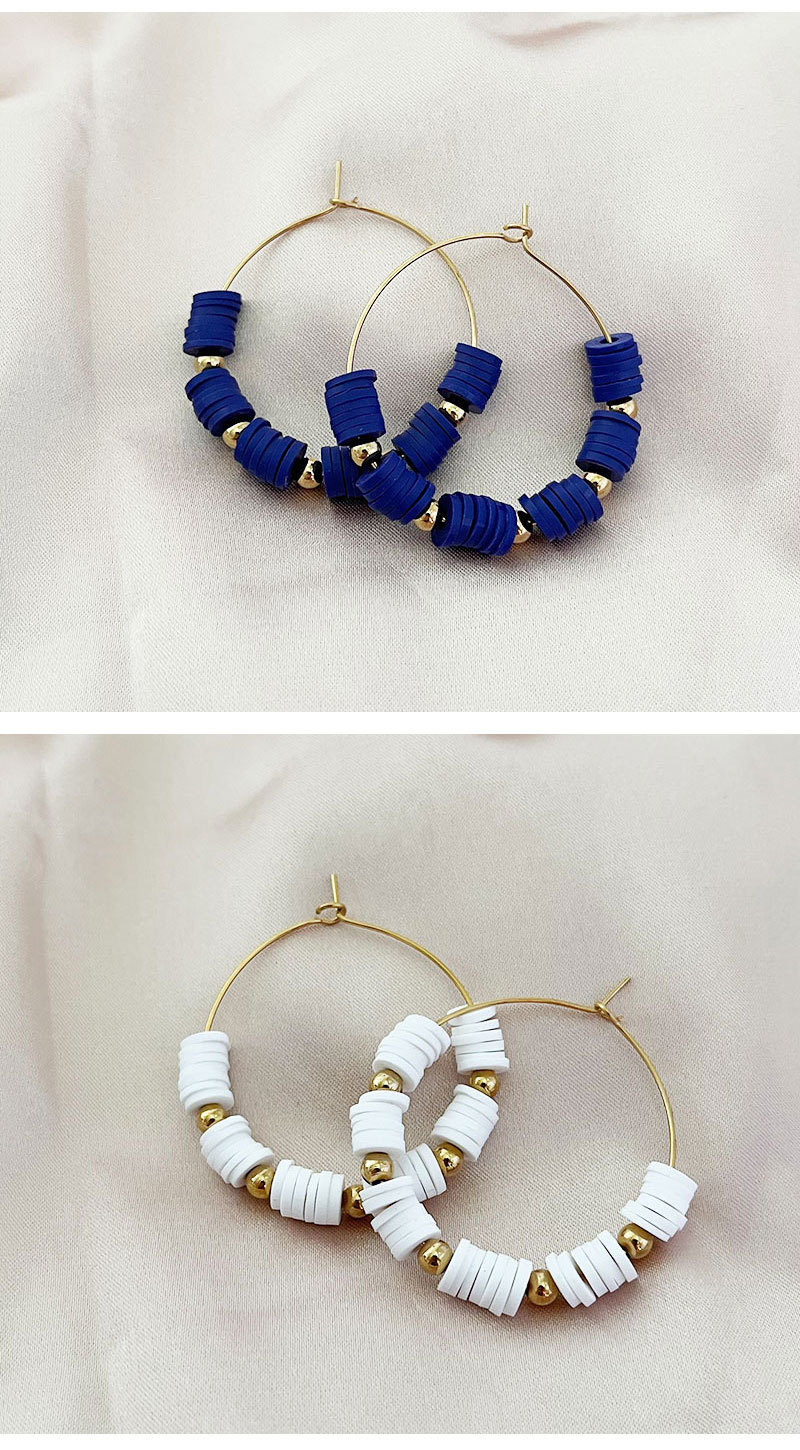 304 Stainless Steel, soft clay Material Geometric Pattern 1 Pair Casual Simple Style Geometric 304 Stainless Steel Soft Clay Hoop Earrings
