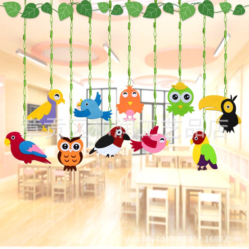 Fábrica directa de Kindergarten huanchuang aula corredor decoración colgante ornamento aéreo colgante decoración pájaro animal techo colgante