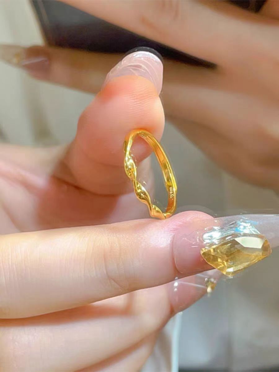 Mobius-ring för dam i förgylld mässing justerbar_voghion.com