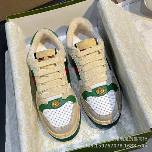 European Station Dirty Shoes for Women and Men, Couple Compatible, Versatile, Genuine Leather, Retro, Distressed, Floral Patterns, Small Dirty Shoes, Flat Sole, Casual and Sports Shoes