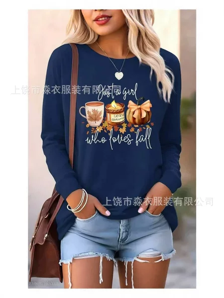 Trendy European and American Foreign Trade Style 3D Digital Print Round Neck Sweatshirt for Women, European and American Foreign Trade Women's Clothing, Dropshipping, Ins