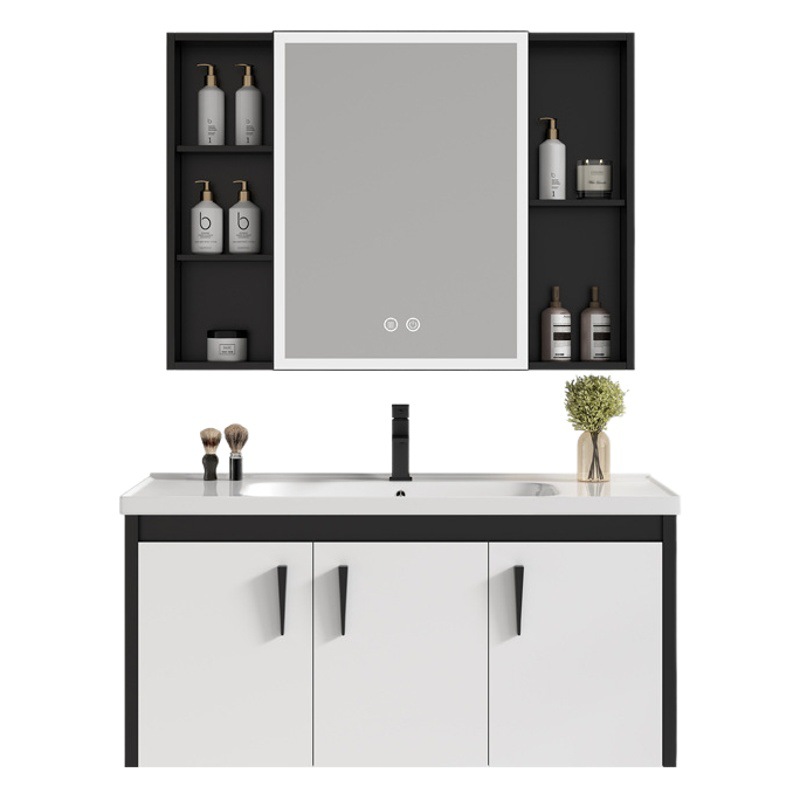 Gabinete de baño de aluminio de espacio de cerámica integrado baño Baño gabinete de baño lavabo combinación de lavabo