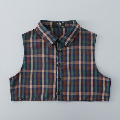 Large shirt Men's False collar man Autumn and winter False collar False collar lattice Shirt collar