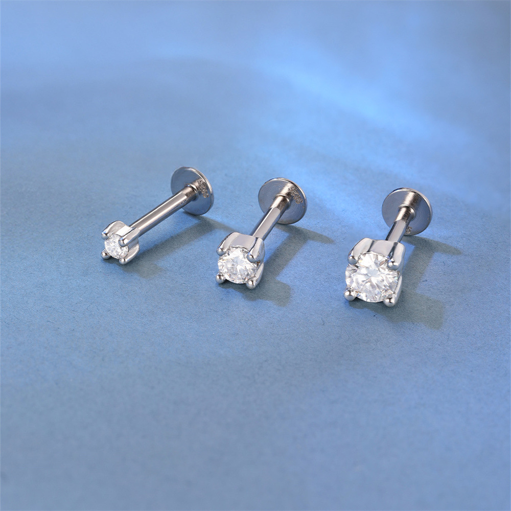3g Weight Zircon Inlay Material Ear Studs Classification Ear Cartilage Rings & Studs Piercing Type 1 Piece Quantity Daily Occasion 925 Sterling Silver Material Geometric Pattern All Seasons Season Unisex Gender Elegant, Simple Style Style 1 Piece Ear Cartilage Rings & Studs Elegant Simple Style Geometric 925 Sterling Silver Zircon Ear Cartilage Rings & Studs 10